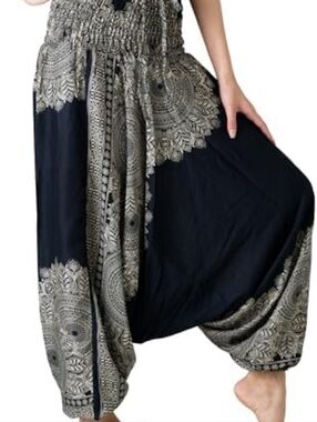 B BANGKOK PANTS Women's Boho Mandala Harem Pants Plus Size